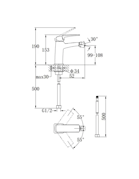 Змішувач для біде Q-Tap Tern QTTER255CRM47589 Chrome