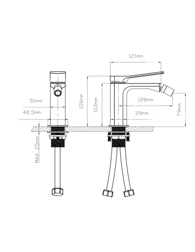 Змішувач для біде Q-Tap Slavonice QTSLA255CRM45921 Chrome