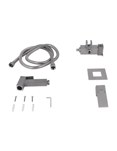 Змішувач для біде Lidz Kubis 111 Nickel LDKUB111NKS46106, з гігієнічним душем