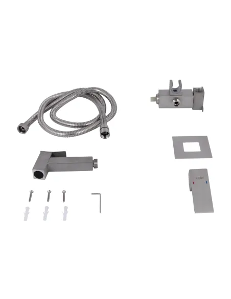 Смеситель для биде Lidz Kubis 111 Nickel LDKUB111NKS46106, с гигиеническим душем
