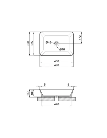 Накладная раковина Qtap Virgo QT18112261WN White, 490x350x110 мм Накладная раковина Qtap Virgo QT18112261WN White, 490x350x110 мм
