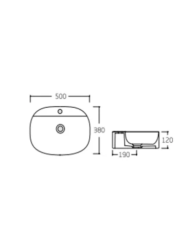 Накладна раковина Qtap Scorpio QT146533MB Matt Black, 500x380x120 мм