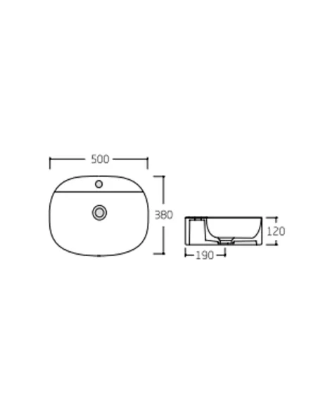 Накладна раковина Qtap Scorpio QT146533MB Matt Black, 500x380x120 мм