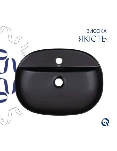 Накладная раковина Qtap Scorpio QT146533MB Matt Black, 500x380x120 мм Накладная раковина Qtap Scorpio QT146533MB Matt Black, 500x380x120 мм