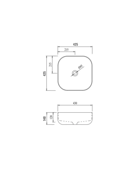 Накладна раковина Qtap Kolibri QT1011K396WN White, 425x425x140 мм Накладна раковина Qtap Kolibri QT1011K396WN White, 425x425x140 мм
