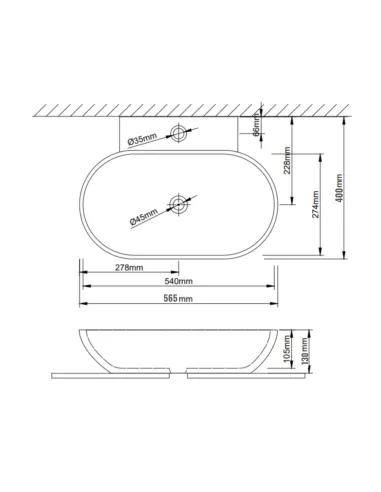 Накладна раковина Qtap Cardinal QT0411K177WN White, 565x400x130 мм