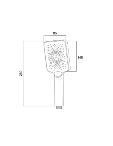 Лейка для ручного душа Lidz Niagara 33 LDNIA33BLM47557 Matt Black 145x95 мм, 1 режим