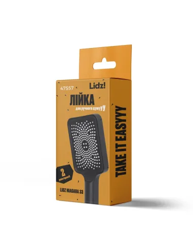 Лійка для ручного душу Lidz Niagara 33 LDNIA33BLM47557 Matt Black 145x95 мм, 1 режим