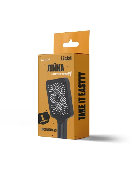 Лейка для ручного душа Lidz Niagara 33 LDNIA33BLM47557 Matt Black 145x95 мм, 1 режим