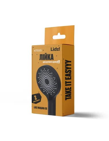 Лейка для ручного душа Lidz Niagara 32 LDNIA32BLM47555 Matt Black 120 мм, 3 режима