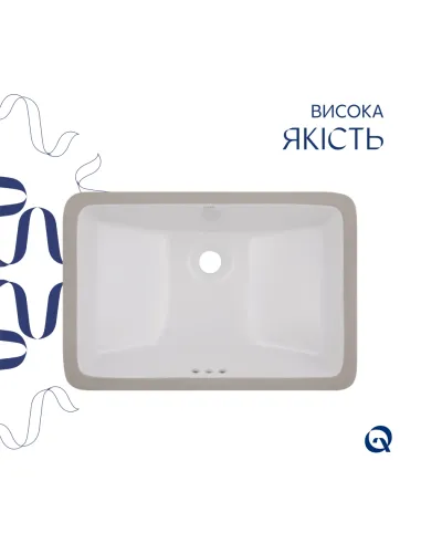 Керамічна раковина Qtap Stork QT1511H0422DW White, 535x365x190 мм