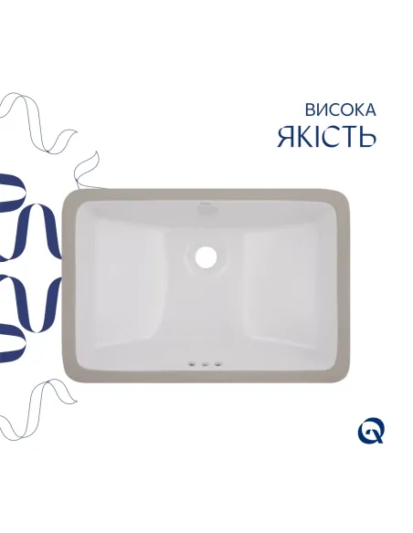 Керамическая раковина Qtap Stork QT1511H0422DW White, 535x365x190 мм Керамическая раковина Qtap Stork QT1511H0422DW White, 535x365x190 мм