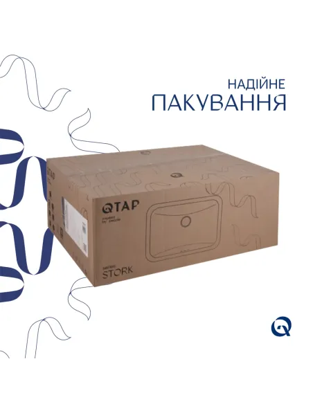 Керамическая раковина Qtap Stork QT1511H0422DW White, 535x365x190 мм Керамическая раковина Qtap Stork QT1511H0422DW White, 535x365x190 мм