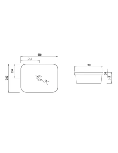 Керамическая раковина Qtap Scorpio QT1411K490WN White, 510x390x145 мм