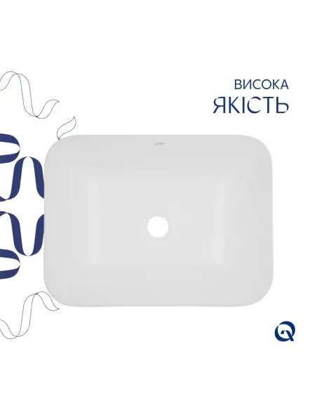 Керамическая раковина Qtap Scorpio QT1411K490WN White, 510x390x145 мм Керамическая раковина Qtap Scorpio QT1411K490WN White, 510x390x145 мм