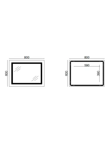 Дзеркало для ванної кімнати Lidz Kubis KU1, з LED-підсвічуванням, з антизапотіванням