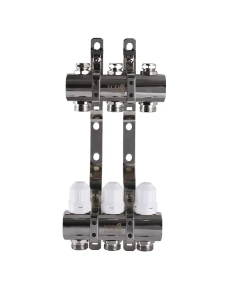 Коллектор для теплого пола ECO 001С 3 выхода, с регуляторами