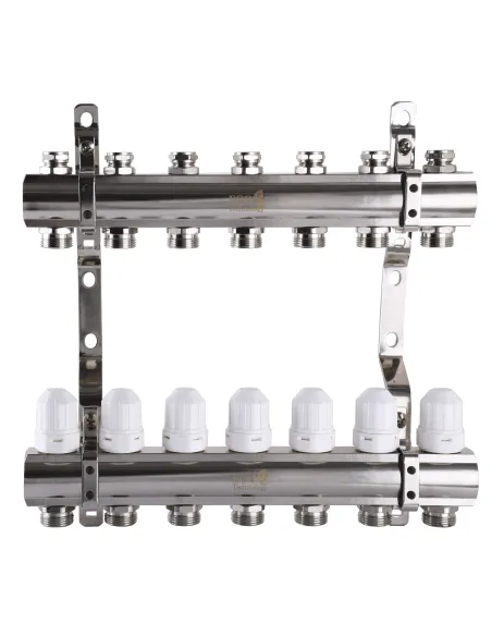 Колектор для теплої підлоги ECO 001С 7 виходів, з регуляторами