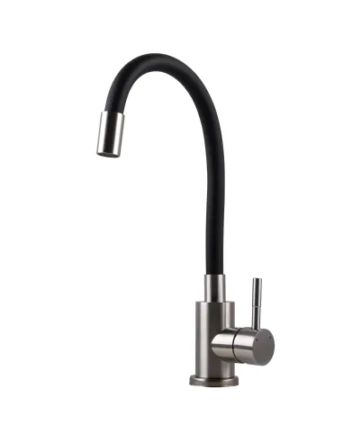 Змішувач для кухні Ecomix ALPEN AISI-203SB, з гнучким виливом