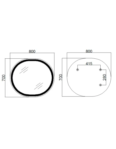 Зеркало для ванной Qtap Gemini Touch, с LED-подсветкой, с антизапотеванием