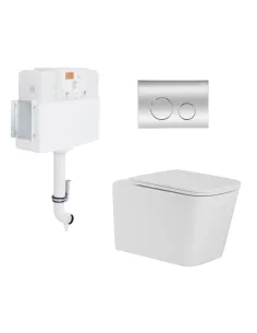 Комплект Q-Тap Tern, унитаз напольный Ultra Quiet, комплект инсталляции Nest QT0122490S4Q1 и клавиша QT0111M11112CRM