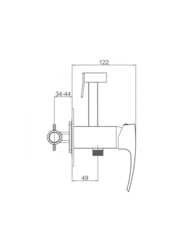 Смеситель для биде Q-Тap Swan Cascada QTSWA262CRM45567 с гигиеническим душем
