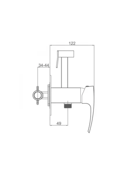 Змішувач для біде Q-Tap Swan Cascada QTSWA262CRM45567 з гігієнічним душем