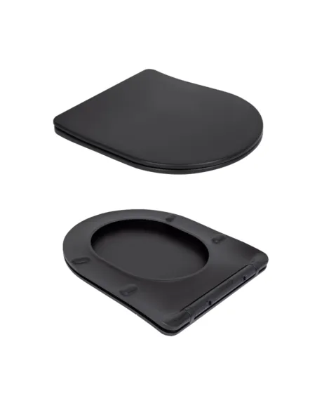 Унитаз Q-Tap Robin New Ultra Quiet Matt Black QT13332381АSMB, 490×365×325 мм, безободковый, подвесной Унитаз Q-Tap Robin New Ultra Quiet Matt Black QT13332381АSMB, 490×365×325 мм, безободковый, подвесной