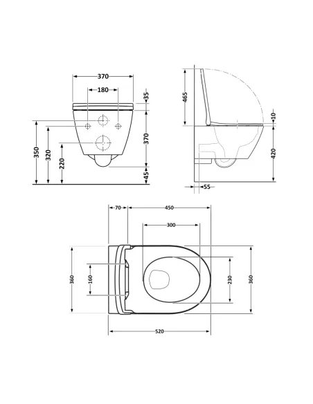 Унитаз Q-Tap Robin Ultra Quiet QT13332381AW, 520×365×365 мм, безободковый, подвесной Унитаз Q-Tap Robin Ultra Quiet QT13332381AW, 520×365×365 мм, безободковый, подвесной