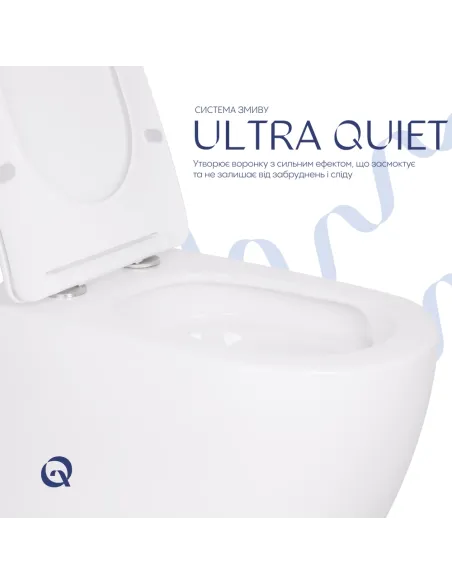 Унитаз Q-Tap Robin Ultra Quiet QT13332381AW, 520×365×365 мм, безободковый, подвесной Унитаз Q-Tap Robin Ultra Quiet QT13332381AW, 520×365×365 мм, безободковый, подвесной