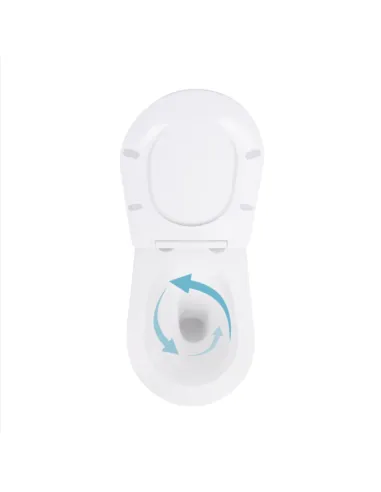 Унитаз Q-Tap Robin Ultra Quiet QT13332381AW, 520×365×365 мм, безободковый, подвесной