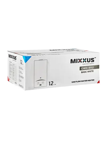 Газовая колонка Mixxus GWH-0112 Basic White дымоходная