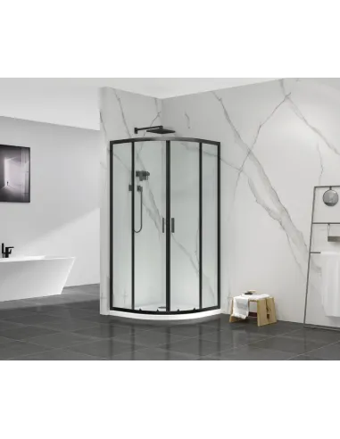 Душевая кабина без поддона Mixxus Premium Diverse SC01-90x90x195-TR Black, полукруглая