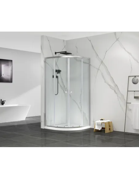 Душова кабіна без піддону Mixxus Premium Diverse SC01-90x90x195-TR Chrome, напівкругла Душова кабіна без піддону Mixxus Premium Diverse SC01-90x90x195-TR Chrome, напівкругла