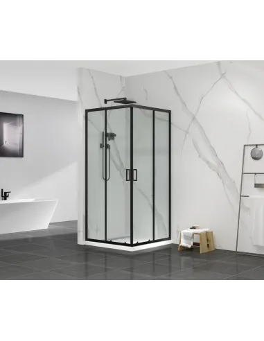 Душевая кабина без поддона Mixxus Premium Diverse SC02-90x90x195-TR Black, квадратная