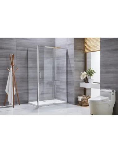 Душова кабіна без піддону Mixxus Premium Diverse SC03-100x80x195-TR Chrome, прямокутна