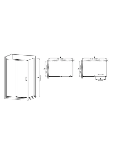 Душевая кабина без поддона Mixxus Premium Diverse SC03-120x80x195-TR Black, прямоугольная