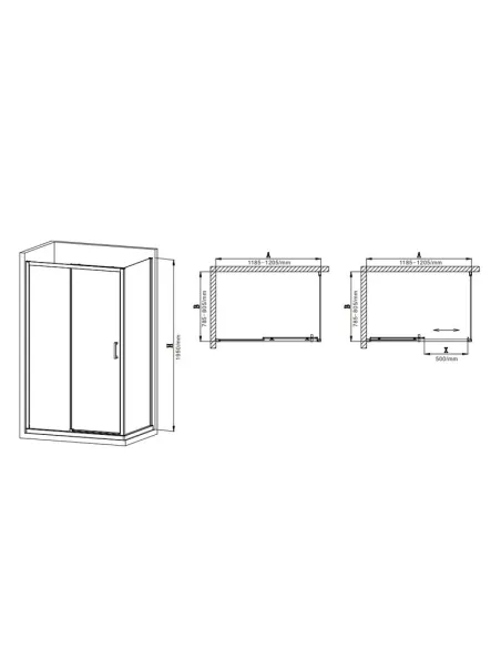 Душевая кабина без поддона Mixxus Premium Diverse SC03-120x80x195-TR Black, прямоугольная Душевая кабина без поддона Mixxus Premium Diverse SC03-120x80x195-TR Black, прямоугольная