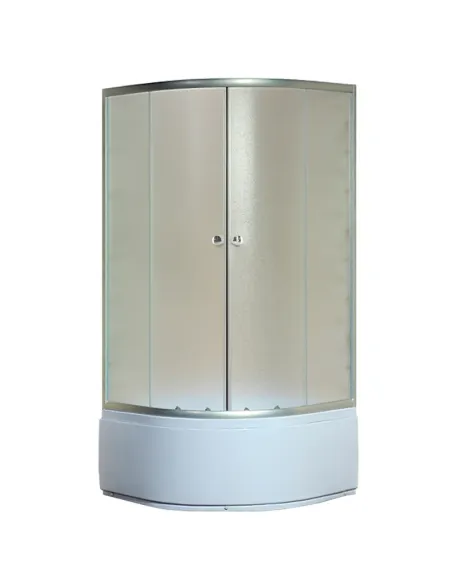 Душова кабіна з високим піддоном Mixxus Plain SCT01-90x90x195-FB Satin, напівкругла