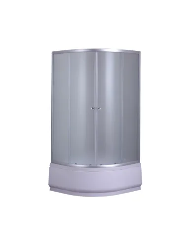 Душевая кабина с высоким поддоном Mixxus Plain SCT01-90x90x195-FB Satin, полукруглая