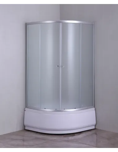 Душова кабіна з високим піддоном Mixxus Plain SCT01-90x90x195-FB Satin, напівкругла