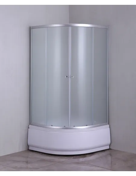 Душевая кабина с высоким поддоном Mixxus Plain SCT01-90x90x195-FB Satin, полукруглая Душевая кабина с высоким поддоном Mixxus Plain SCT01-90x90x195-FB Satin, полукруглая