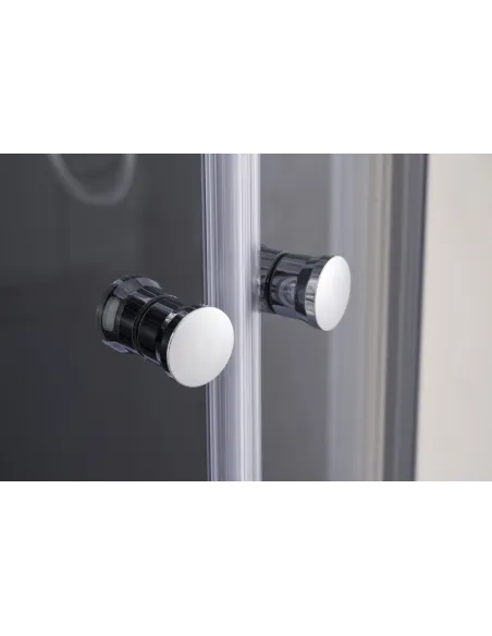 Душова кабіна з високим піддоном Mixxus Plain SCT01-90x90x195-FB Satin, напівкругла