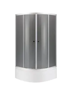 Душова кабіна з високим піддоном Mixxus Plain SCT01-90x90x195-GR Satin, напівкругла