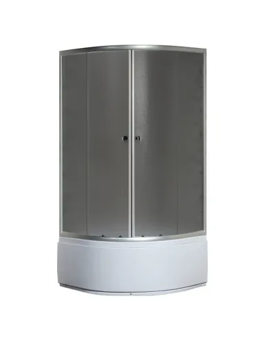 Душова кабіна з високим піддоном Mixxus Plain SCT01-90x90x195-GR Satin, напівкругла