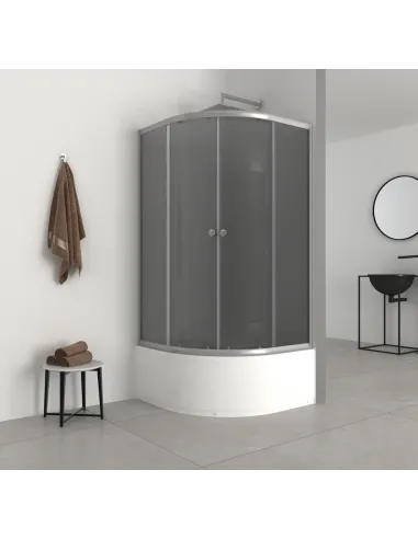 Душевая кабина с высоким поддоном Mixxus Plain SCT01-90x90x195-GR Satin, полукруглая