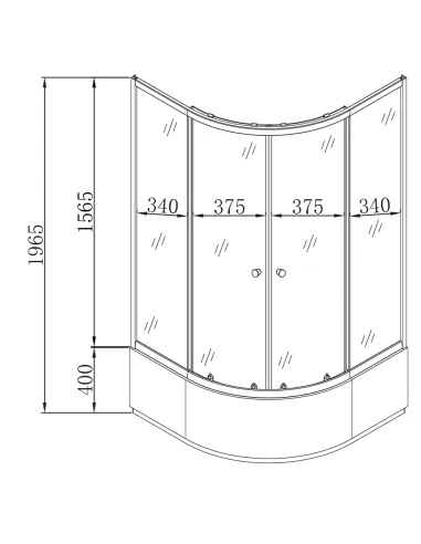 Душевая кабина с высоким поддоном Mixxus Plain SCT01-90x90x195-GR Satin, полукруглая