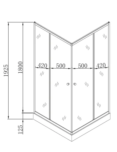 Душевая кабина с низким поддоном Mixxus Cubic SCT01-100x100x195-FB Chrome, квадратная