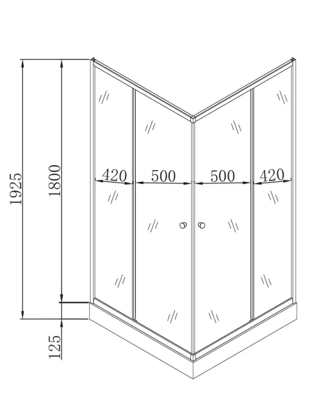 Душова кабіна з низьким піддоном Mixxus Cubic SCT01-100x100x195-FB Chrome, квадратна