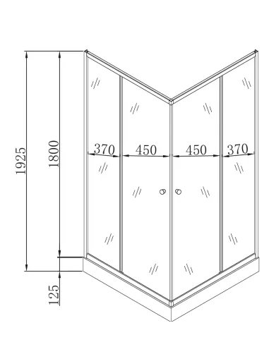 Душова кабіна з низьким піддоном Mixxus Cubic SCT01-90x90x195-TR Graphite, квадратна